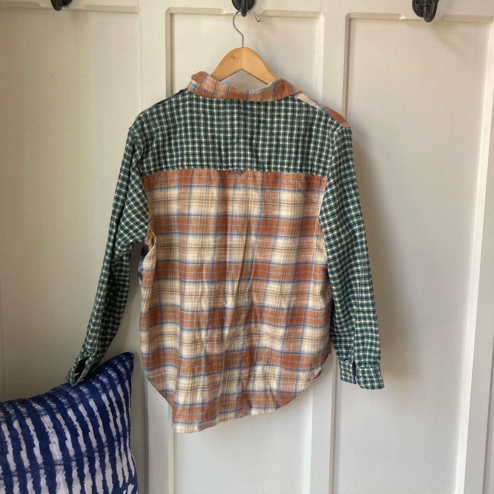 American Eagle | Patchwork Plaid Flannel Shirt - … - image 8